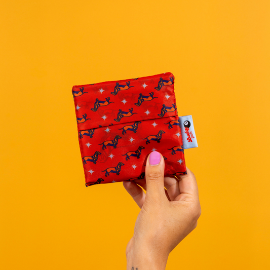 Weiner Dog Starburst Pattern - Foldable Nylon Tote