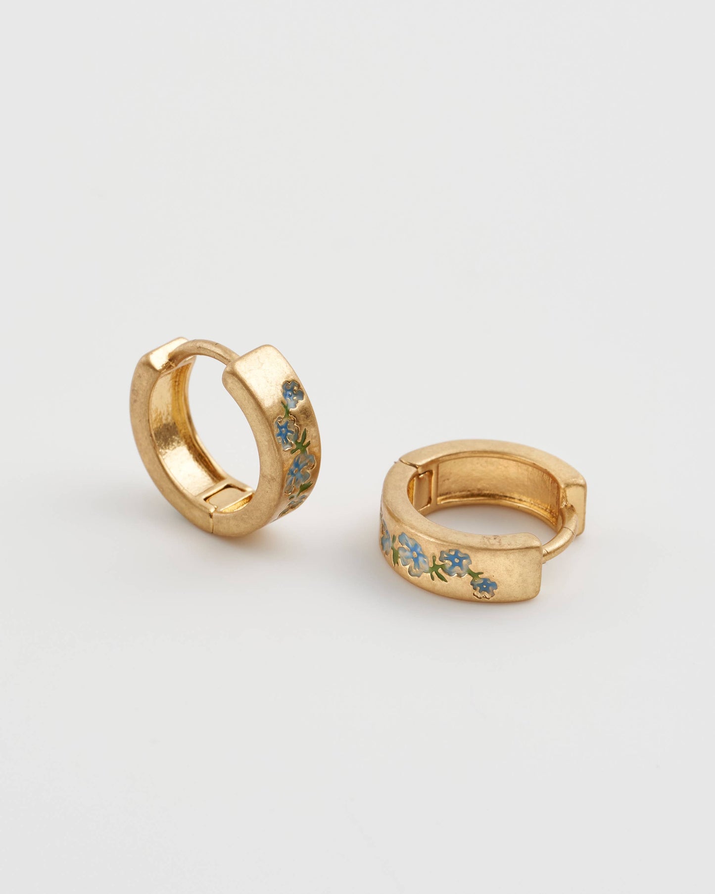 Forget-Me-Not Mini Hoops, Gold