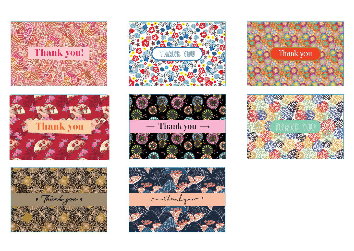 Chiyogami Thank You Cards - Notecard Set