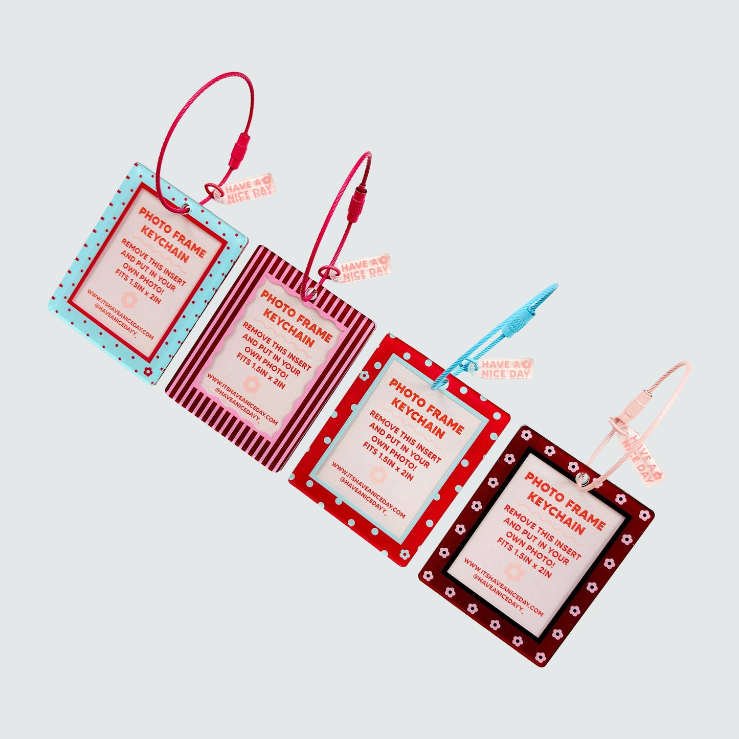 Photo Frame Keychain - Stripes