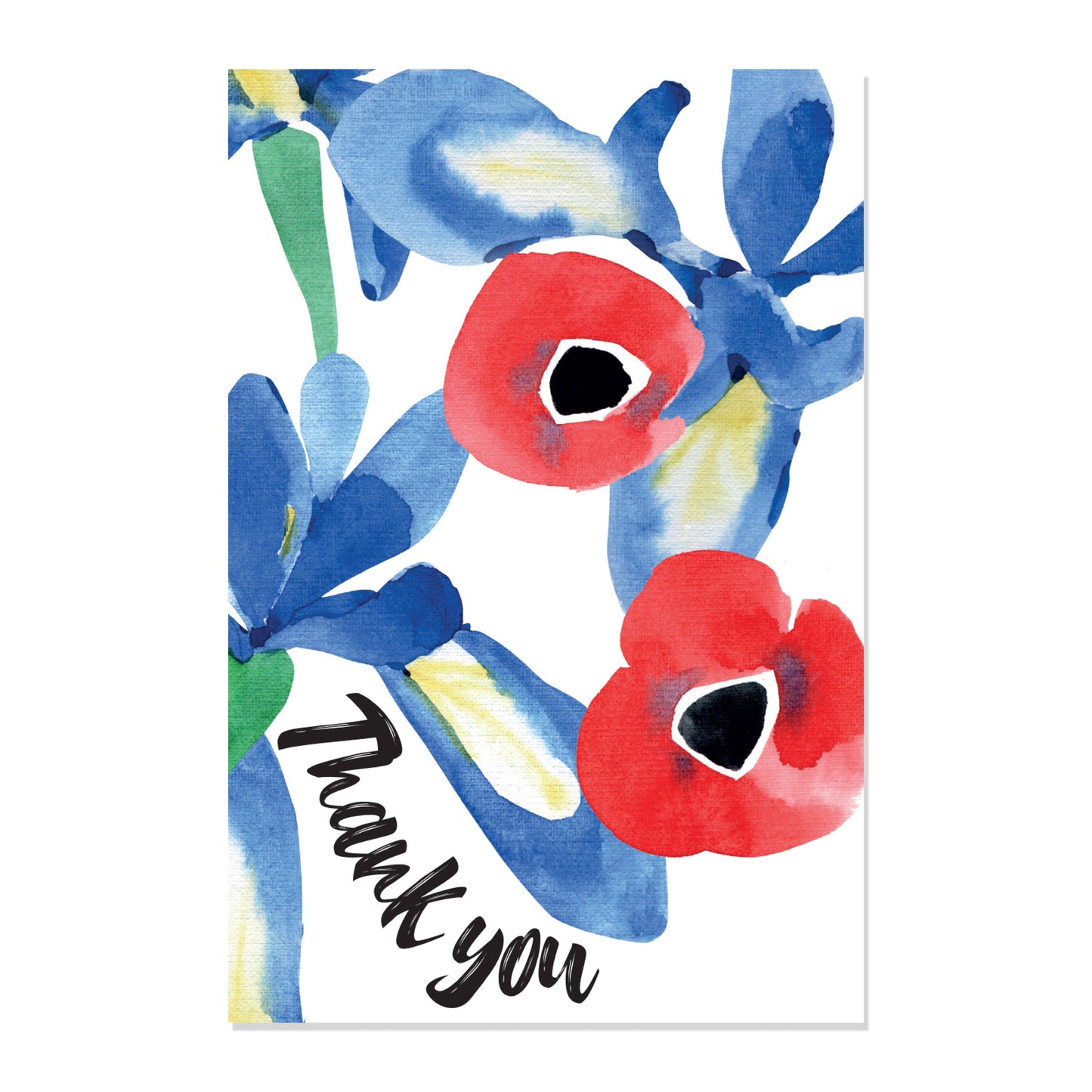 16 Thank You Cards Watercolor Flowers