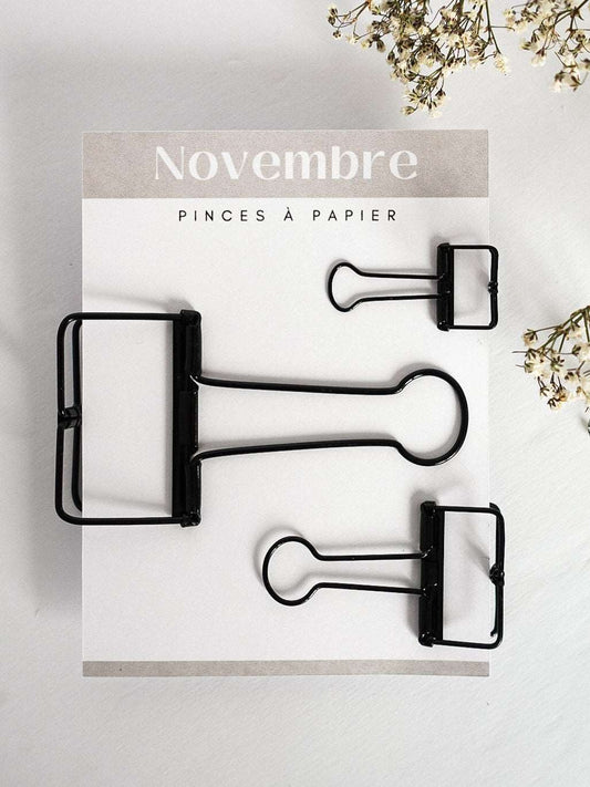 Black Paper Clip Set
