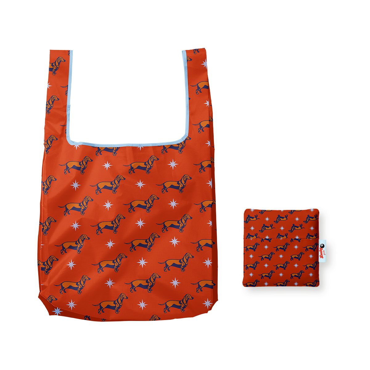 Weiner Dog Starburst Pattern - Foldable Nylon Tote