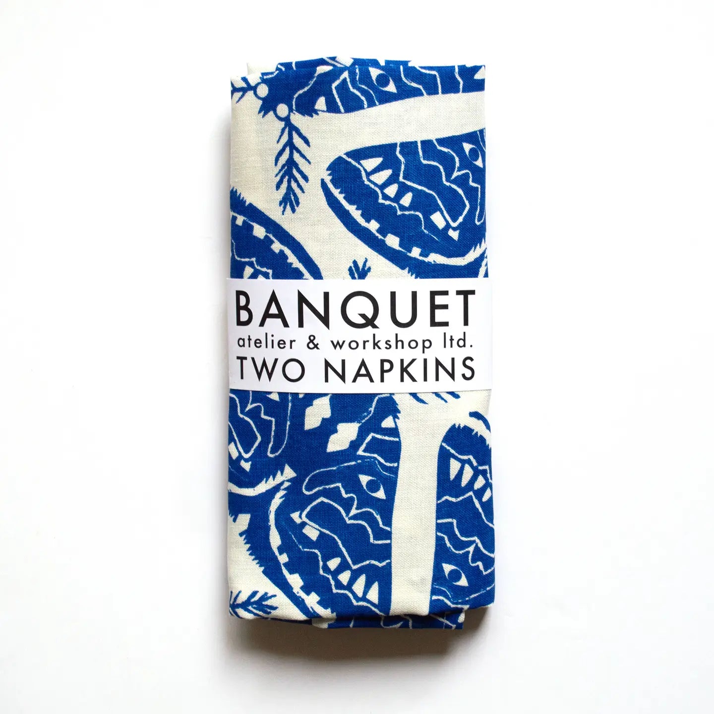 Cobalt Blue Moths Linen Napkins