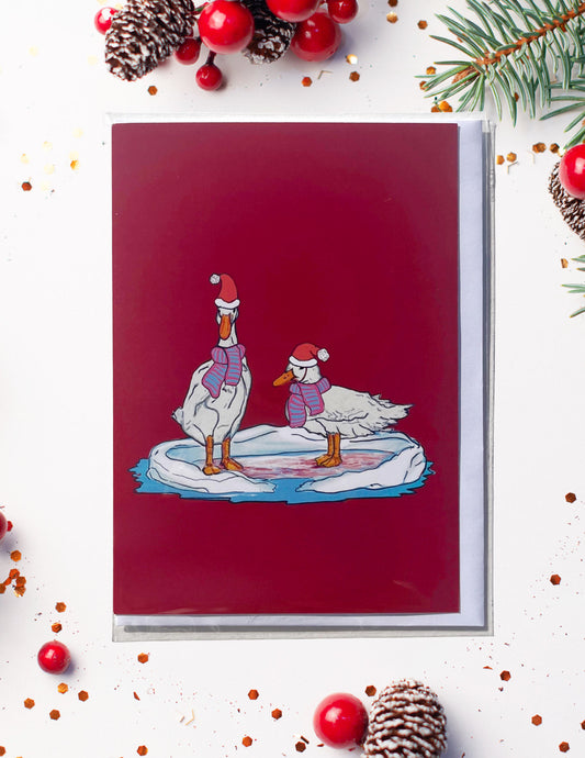 Holiday Geese - Greeting Card