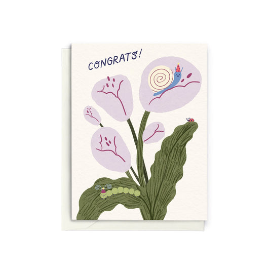 "Congrats!" Snail - Greeting Card