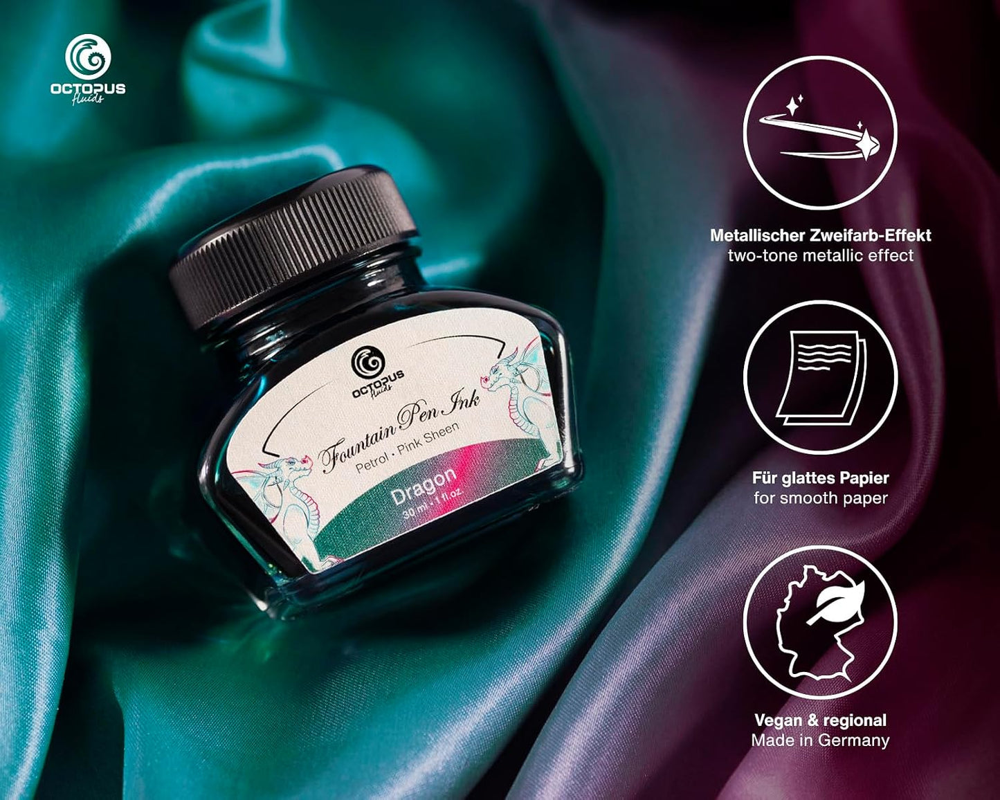 Octopus Fluids Sheen Ink - Dragon, 30ml