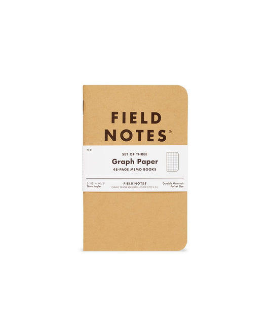 Field Notes 3 Kraft Memo Books - Graph Paper