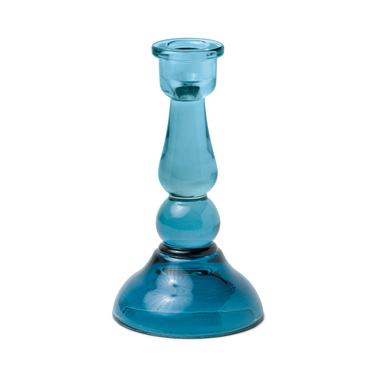 Glass Taper Candle Holder - Blue