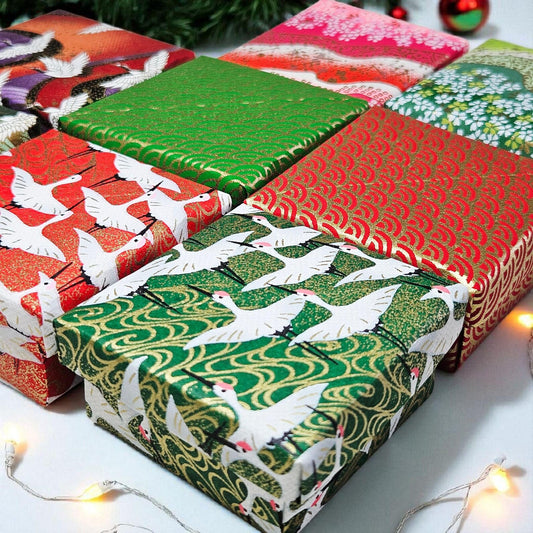 Origami Gift Boxes - Holiday Colours, Set of 2