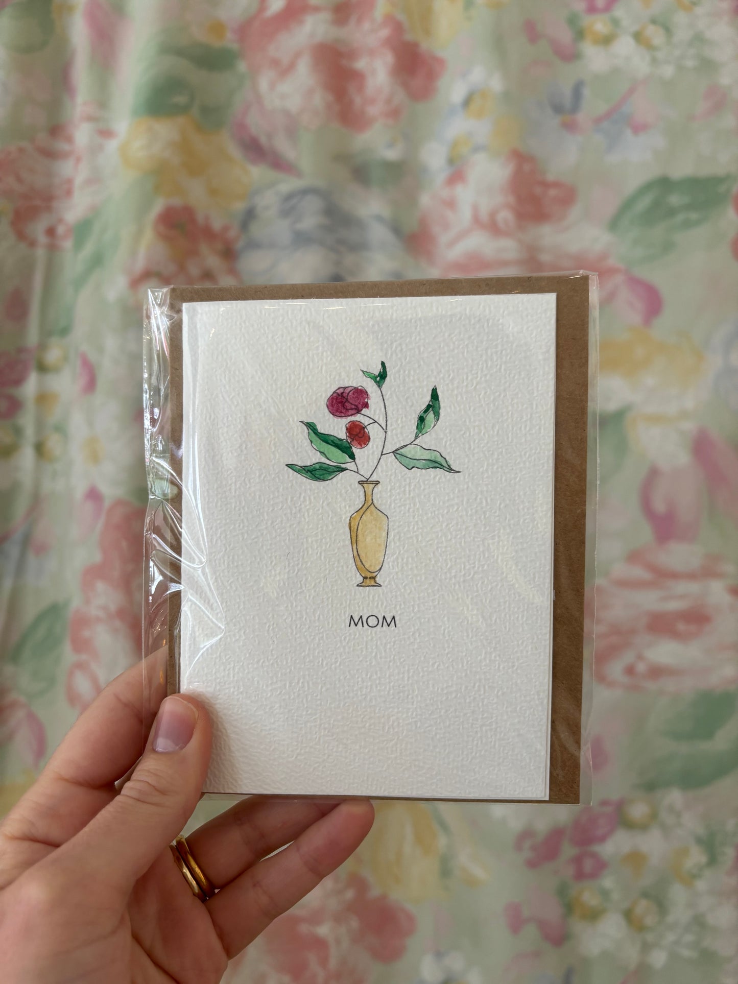 Watercolour Card - "Mom"