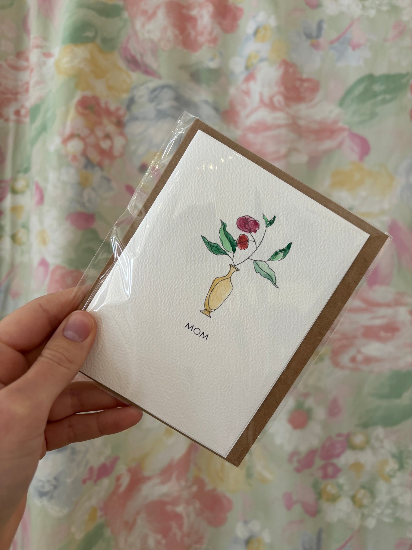 Watercolour Card - "Mom"
