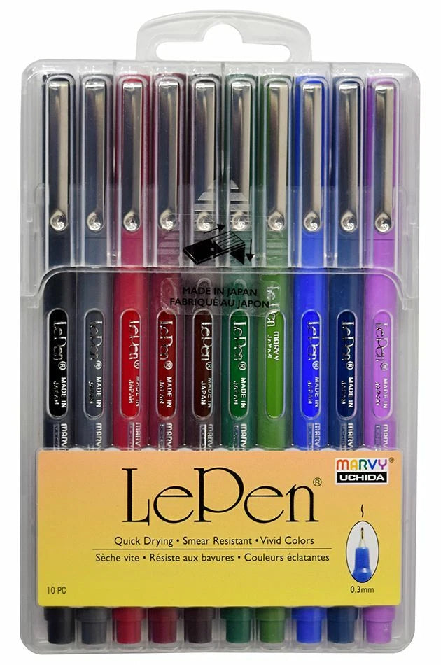 Le Pen - Dark Colours, Variety Set of 10