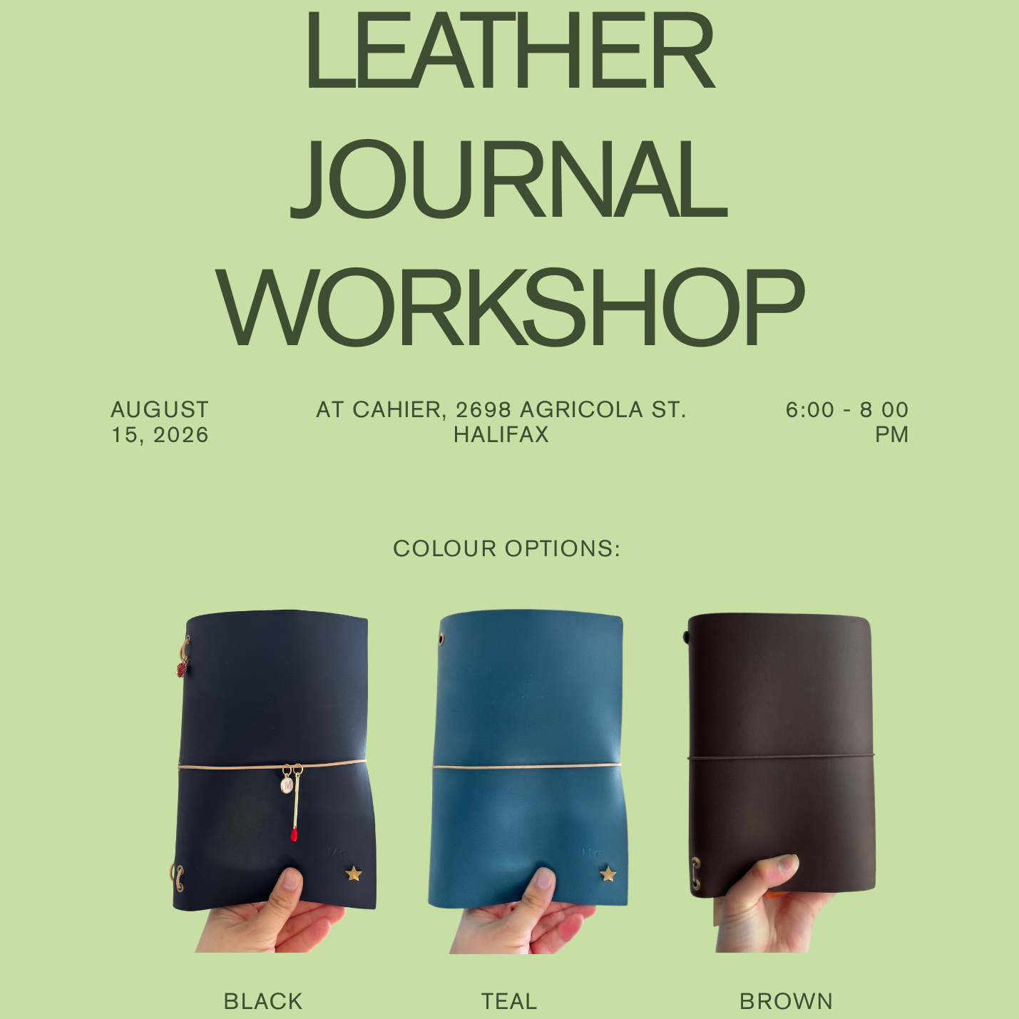 Leather Journal Workshop - August 15th