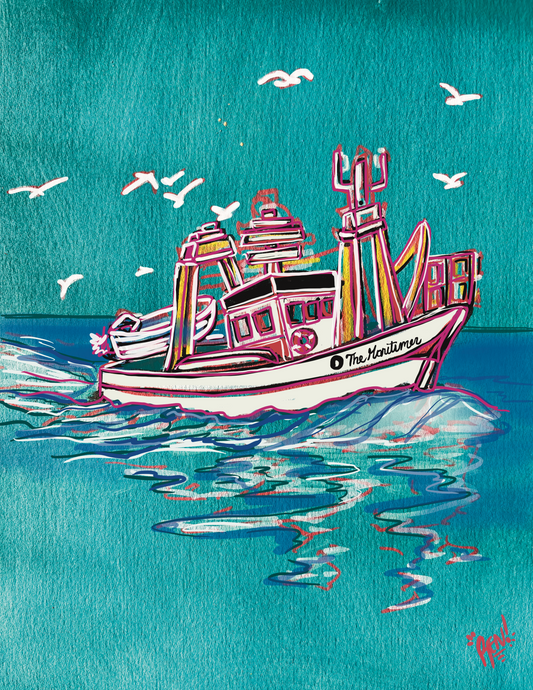 Maritime Fishing Boat - Art Print