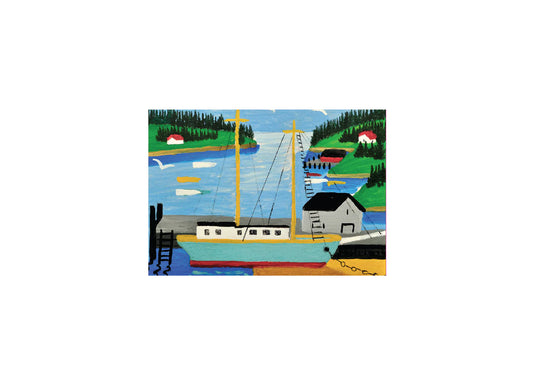 Maud Lewis Magnet - Fishing Boat at Low Tide