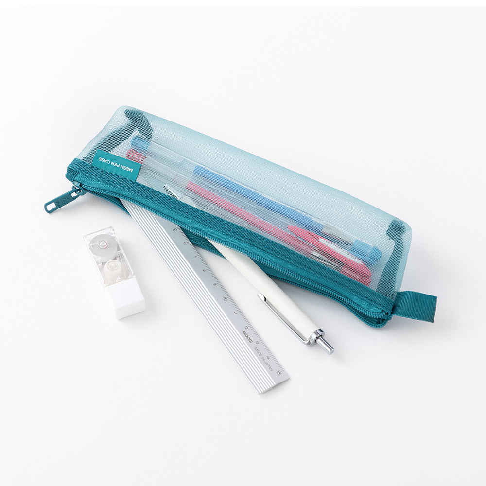 Slim Mesh Pen Case - Blue