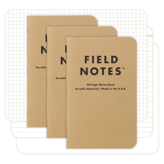 Field Notes Mixed Three-Pack of 3 Kraft Memo Books