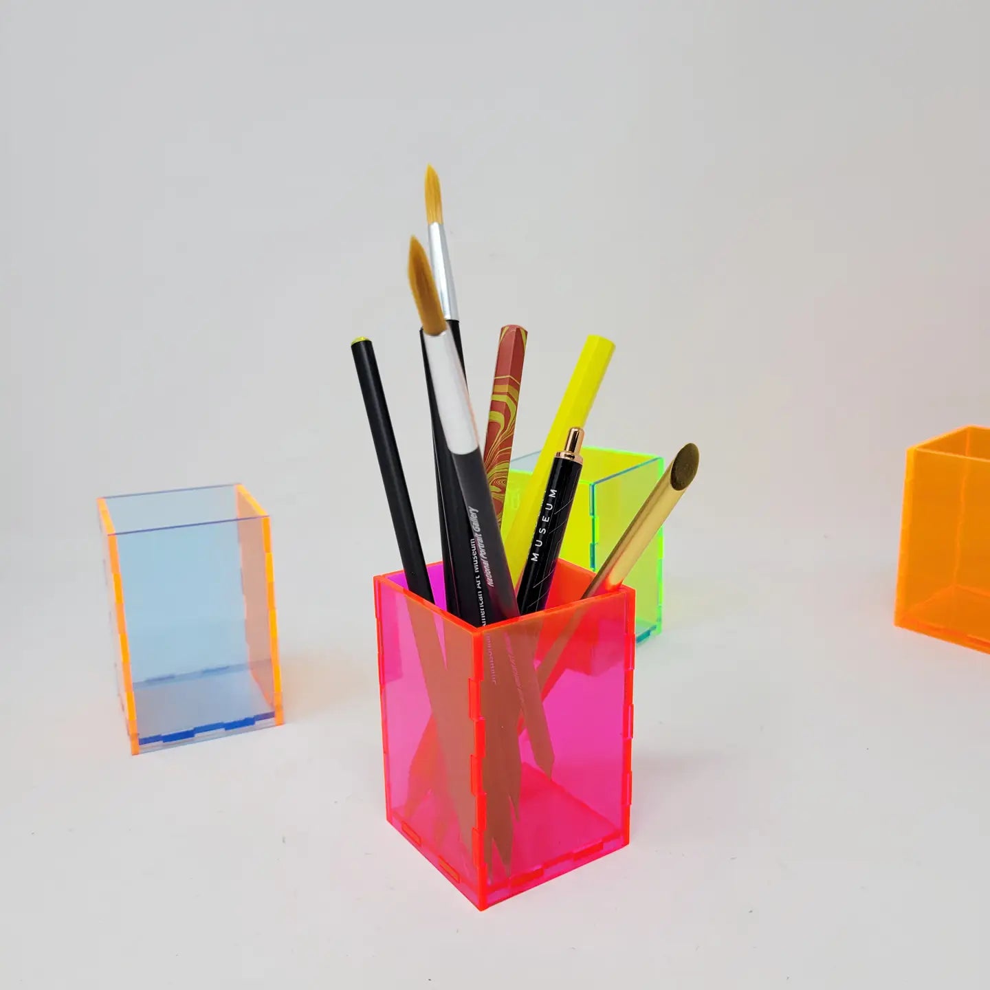 Neon Pink Pencil Holder