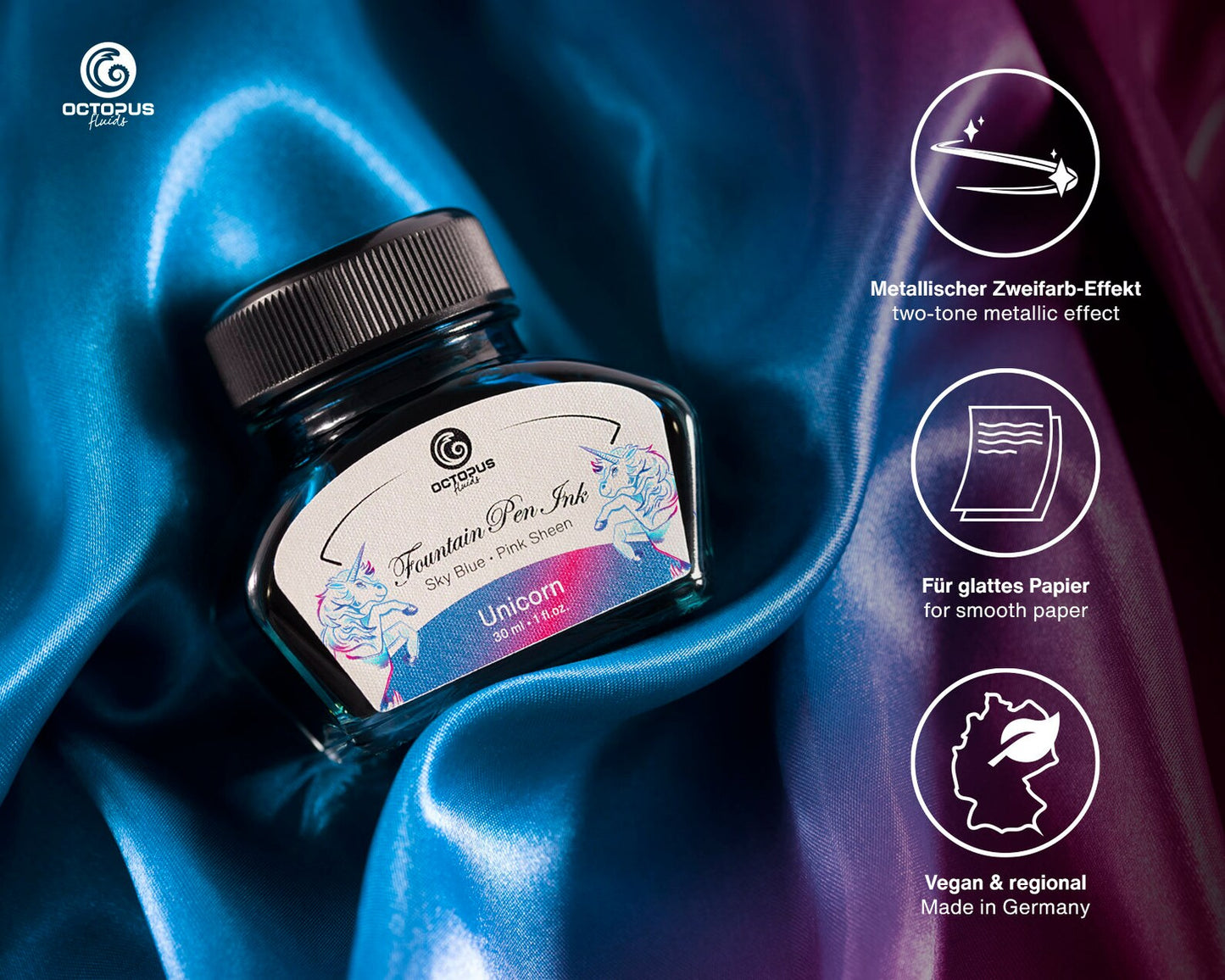 Octopus Fluids Sheen Ink - Unicorn, 30ml