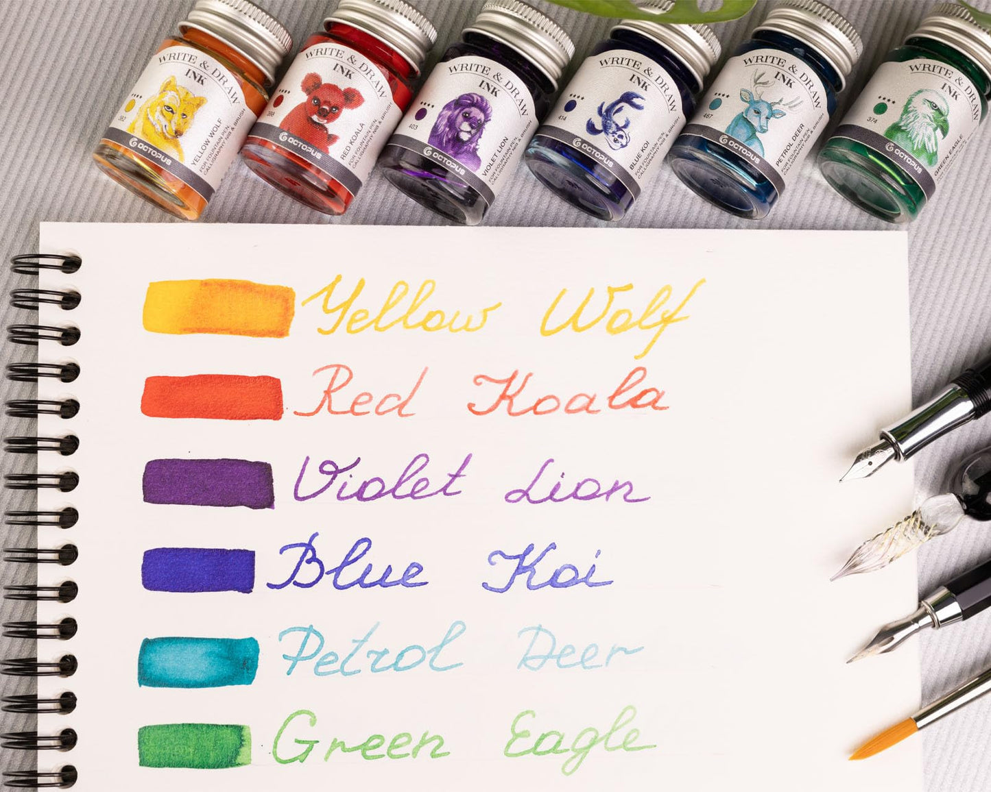 Write & Draw Waterproof Rainbow - Ink Bottle Set of 6