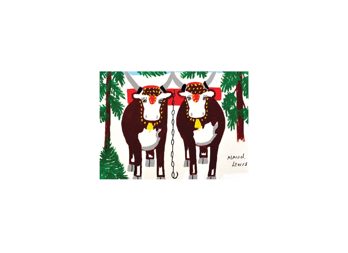 Maud Lewis Magnet - Team of Oxen in Winter