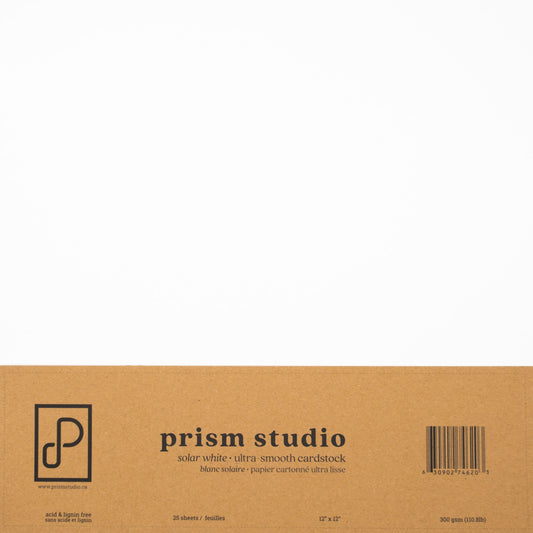 12X12 Whole Spectrum Smooth Cardstock, 92lb - Solar White (25 Sheets)