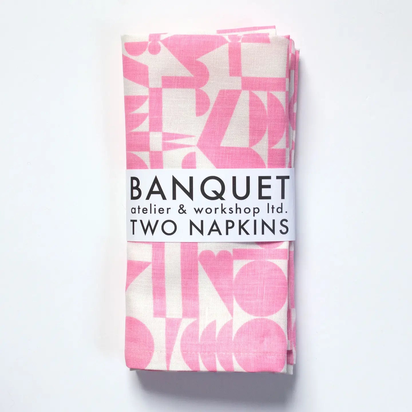 Pink Geometrics Linen Napkins