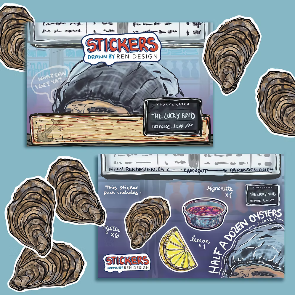 Half Dozen Oysters - Sticker Pack