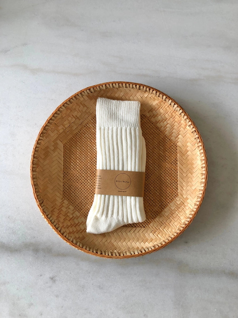 Ribbed Cotton High Socks