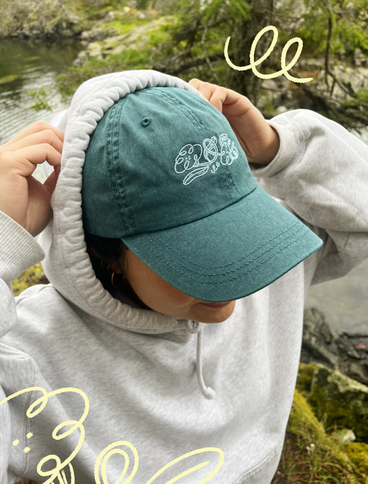 Embroidered Bloom Dad Cap - Teal