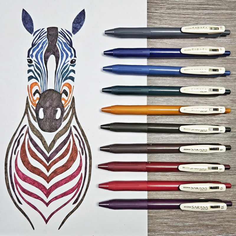 SARASA Clip Vintage Retractable Gel Pen - Various Colours