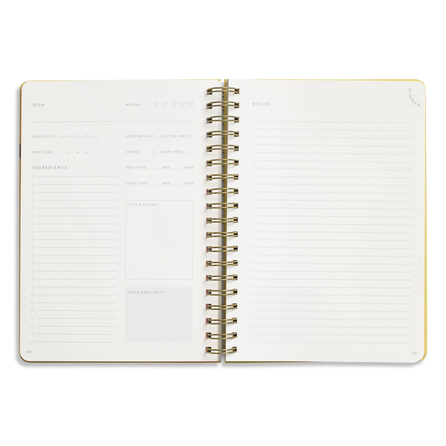 Guided Recipe Journal, Hardcover B5 Spiral -  Hanging Fruits