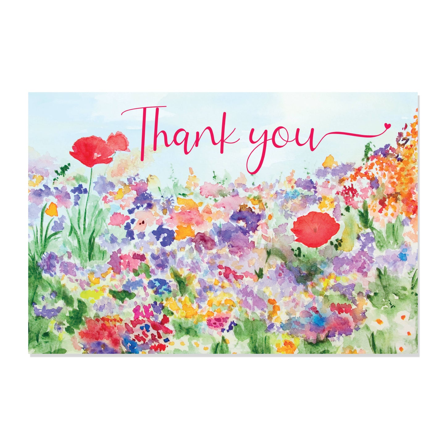 16 Thank You Cards Watercolor Flowers