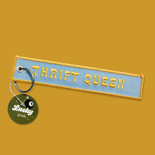 Thrift Queen - Embroidered Keychain