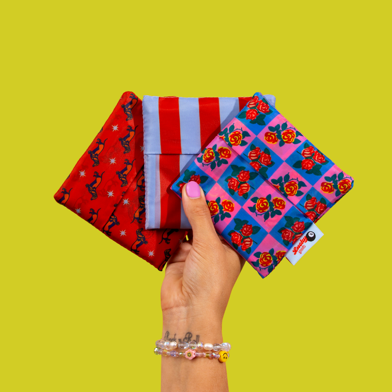 Blue & Maroon Stripes - Foldable Reusable Bag
