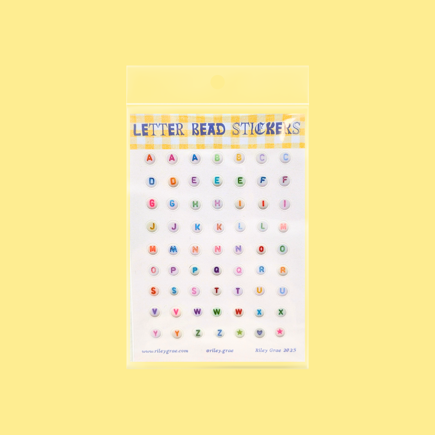 Letter Bead Sticker Sheet