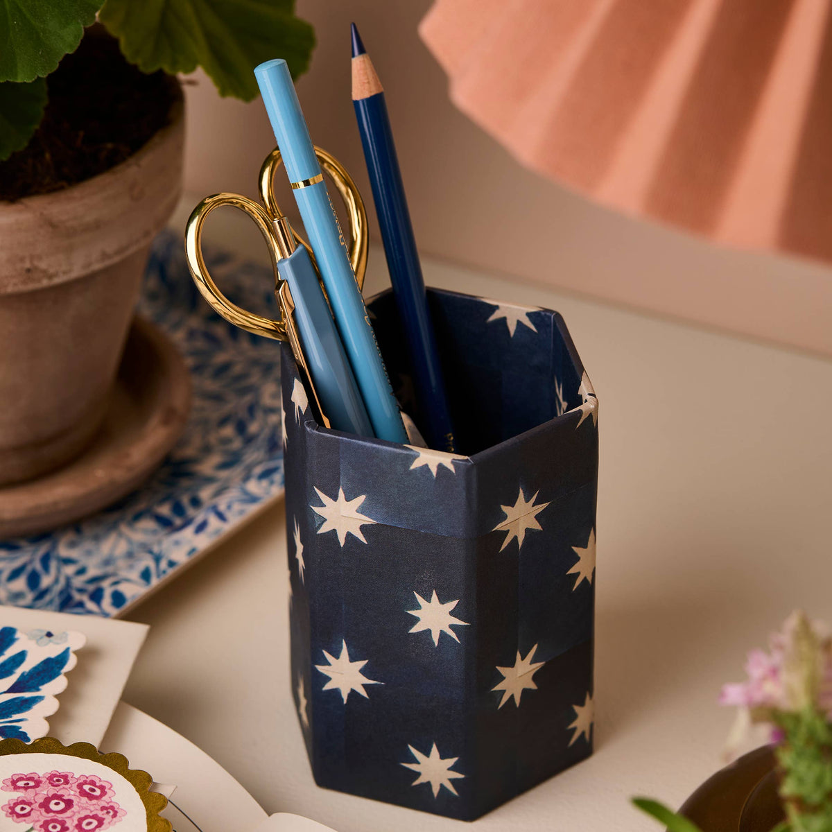 Pen Pot - Navy Star