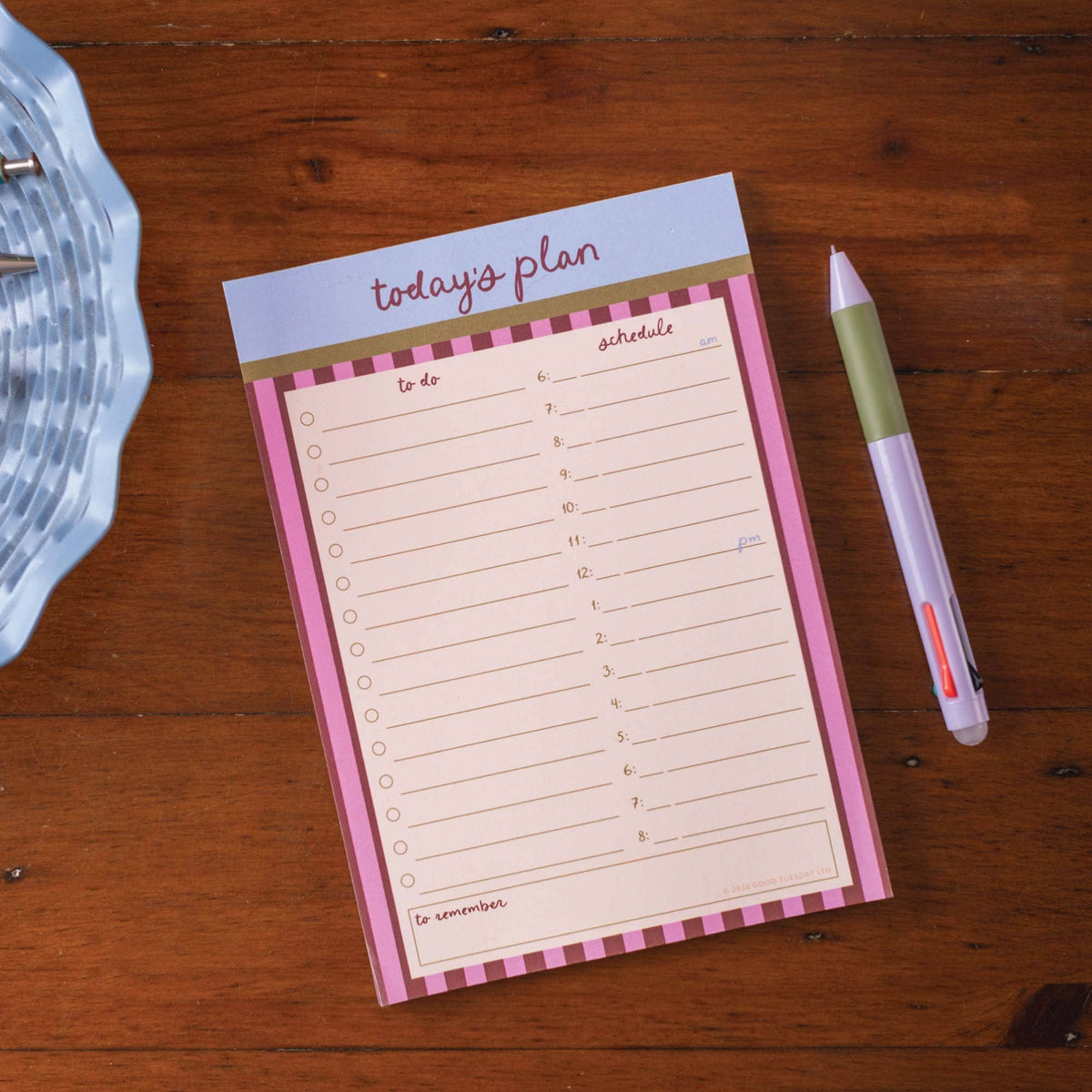 Daily Planner Pad A5 - Berry Stripe