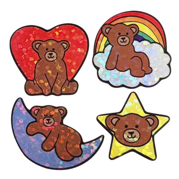 Sparkle Bears in the Clouds Stickers