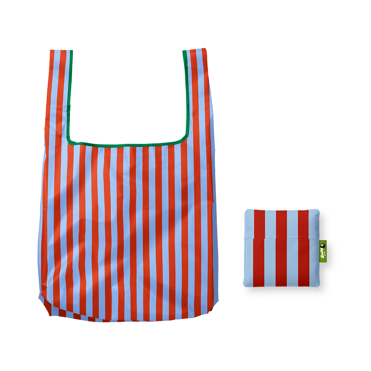 Blue & Maroon Stripes - Foldable Reusable Bag