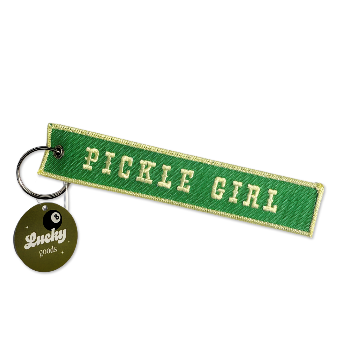Pickle Girl - Embroidered Keychain