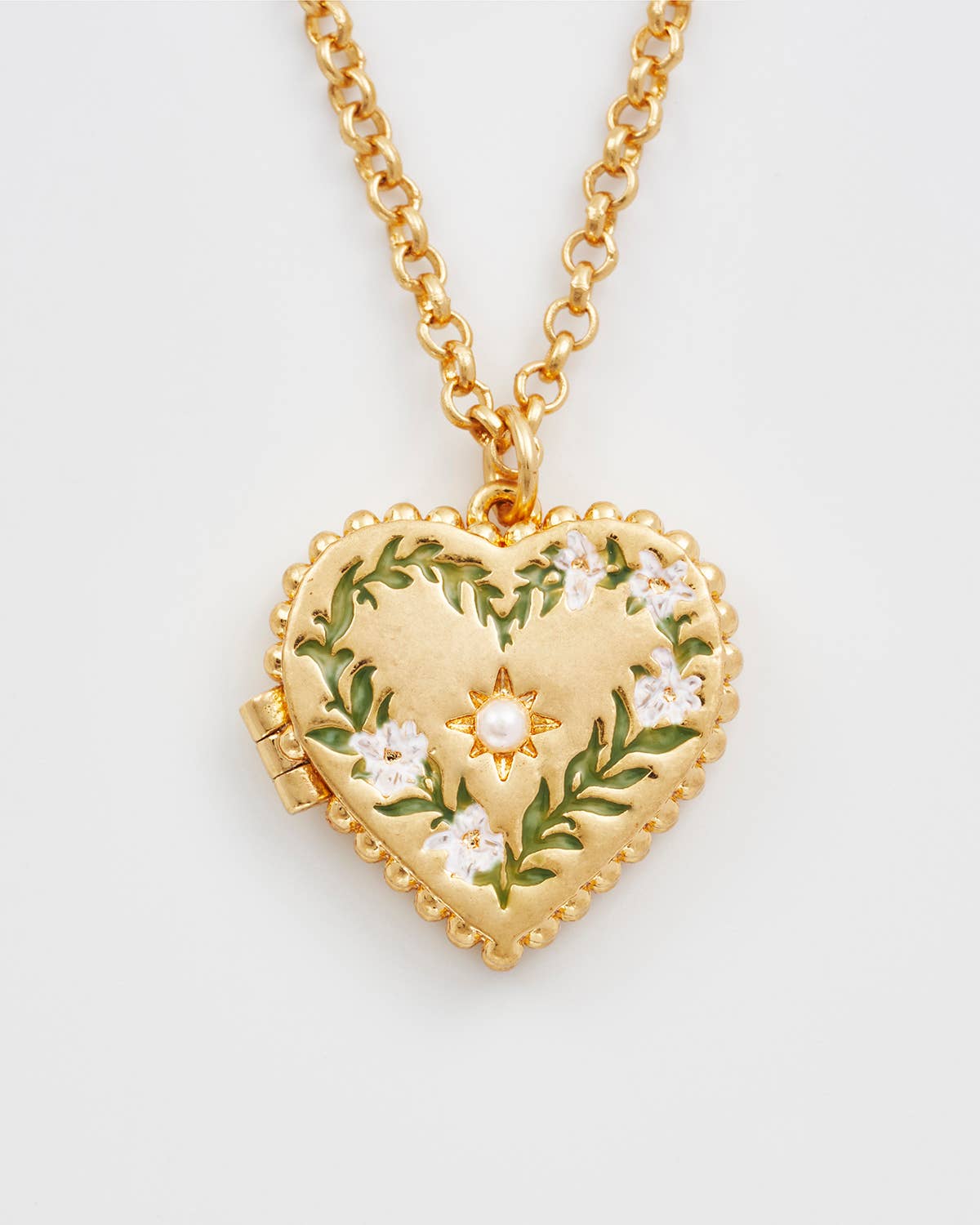 Jasmine Heart Locket Necklace