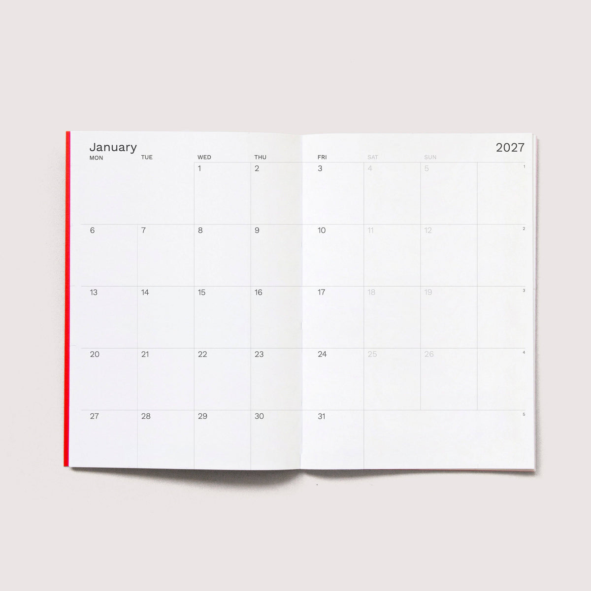 2027 Monthly Planner, Slim - Red