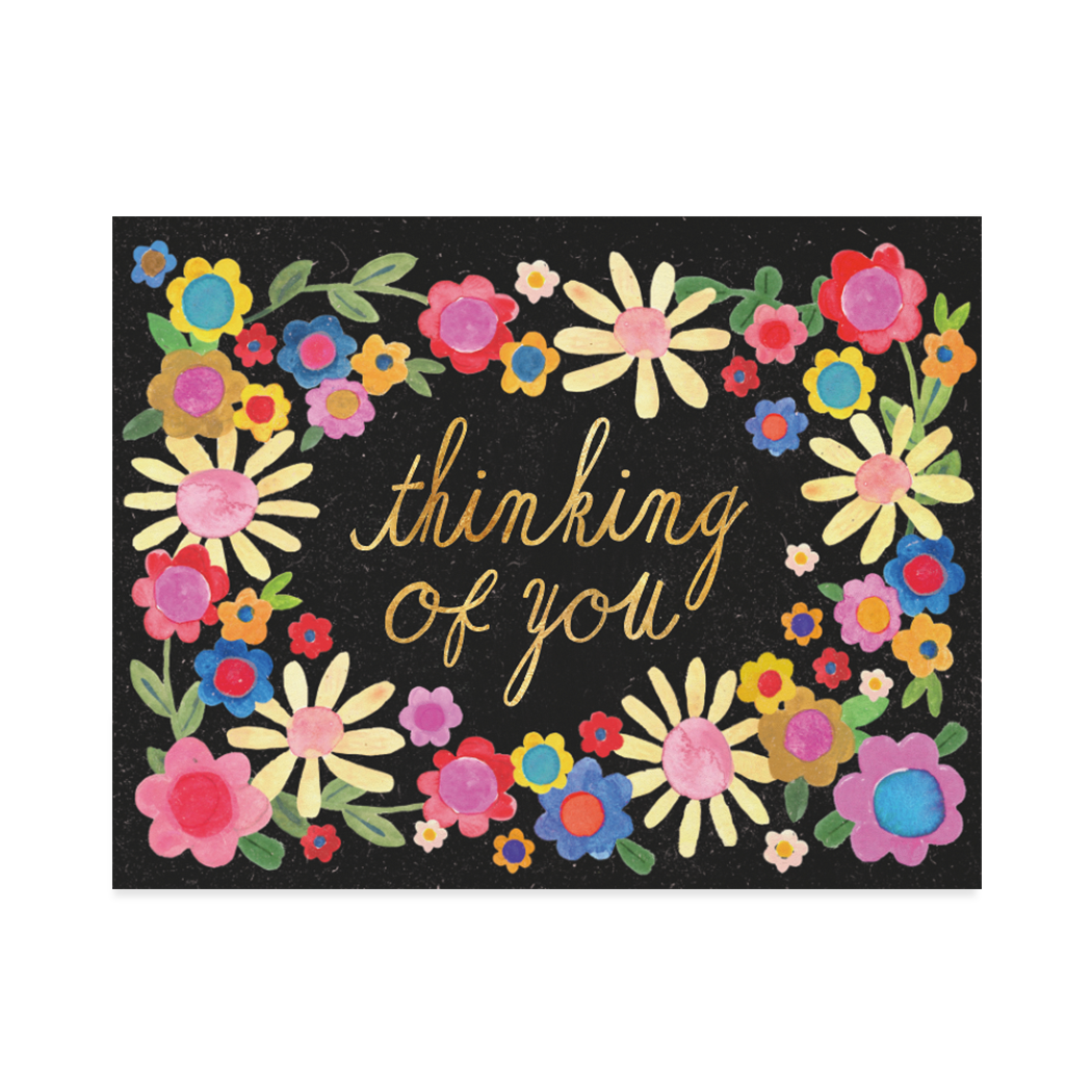 Thinking Of You (Florals) - Greeting Card