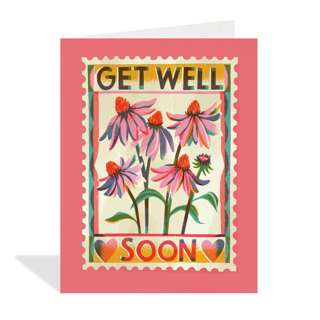Get Well Soon Stamp - Greeting Card
