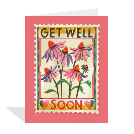 Get Well Soon Stamp - Greeting Card