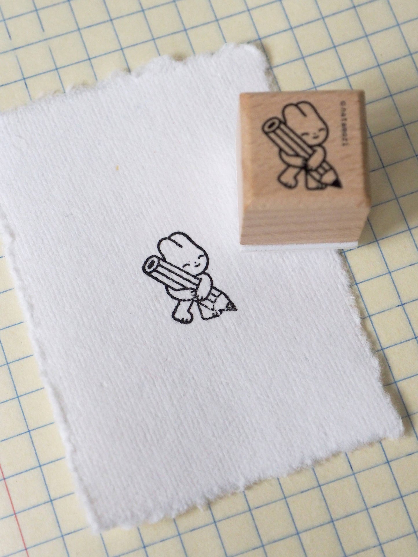 Bunny with Pencil - Stamp