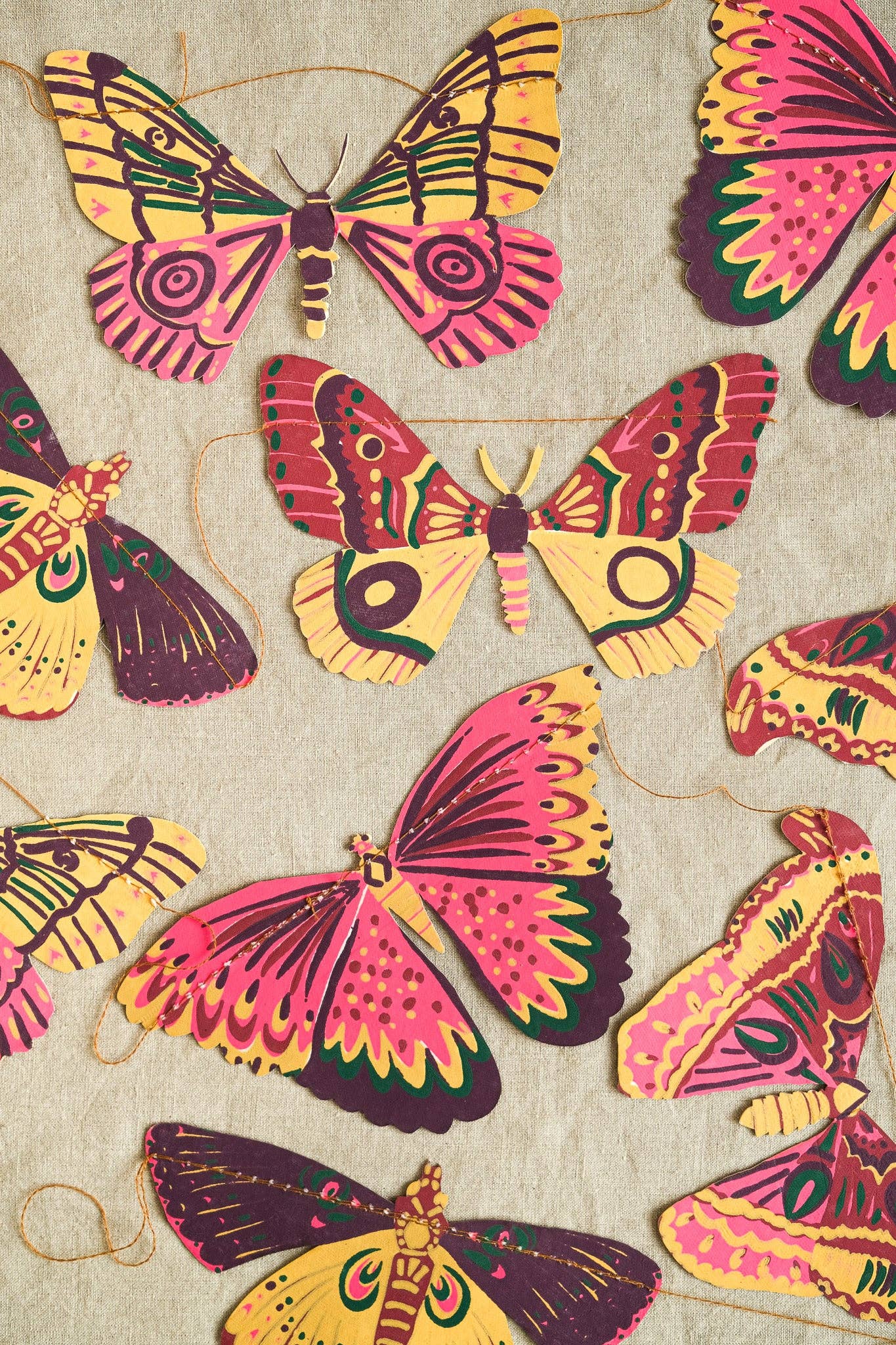 Colourful Butterflies - Sewn Garland