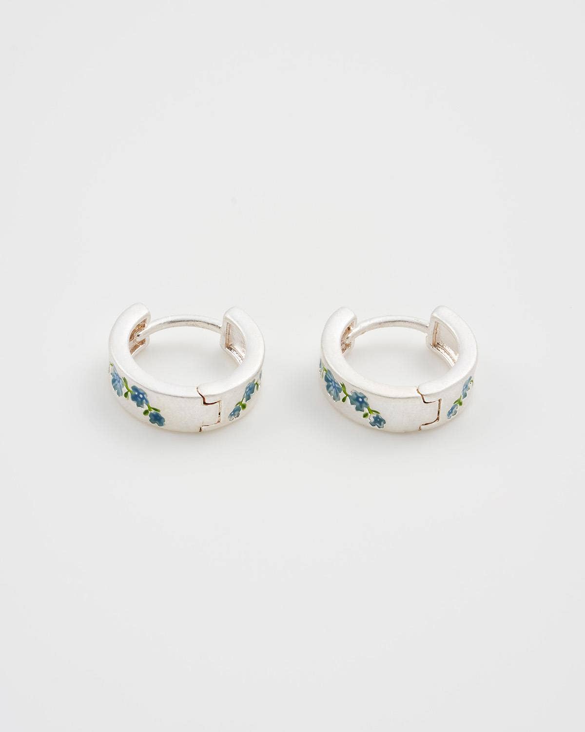 Forget-Me-Not Mini Hoops, Silver